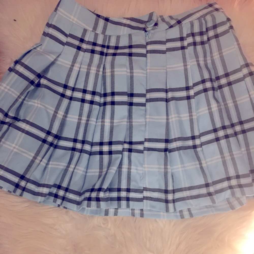 Blue Plaid Skirt